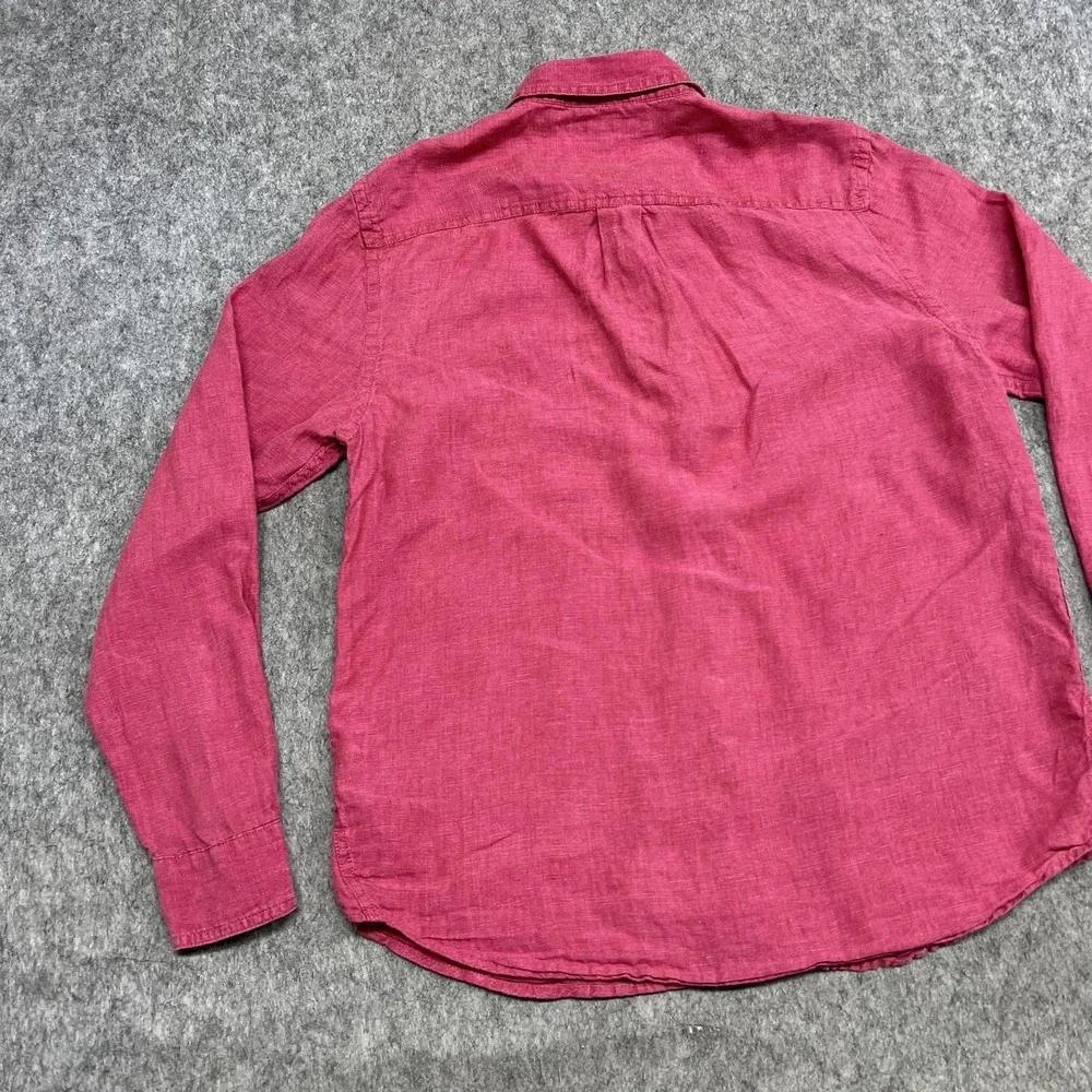 Banana Republic Shirt Mens M Pink Linen Long Sleeve Button Standard Fit Casual